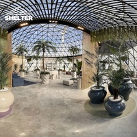 5m 20m Préfabriqué Autonome Cadre En Aluminium Verre Incurvé Solaires Maisons 4 Saisons Dôme Sunroom À Vendre