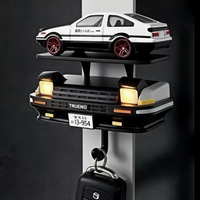 Porte-clés mural AE86 avec lumière, décoration créative modèle de voiture, support de rangement pour clés