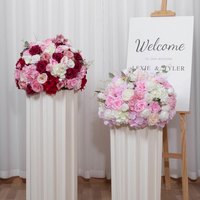 40-80cm Zuiver Witte Rozenbal Bruiloft Tafel Bloemen Bloembol Geometrische Plank Decoratieve Kunstmatige Rozenbloemen