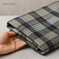 Tissu Popeline à Carreaux Teint en Fil 100% Coton Biologique 90x65, Tissé Respirant pour Chemises, Vêtements et Textiles de Maison – Vente en Gros