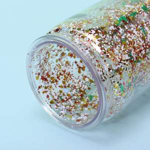 Offre Spéciale 16Oz Sublimation vierge pré-percé en plastique <span class=keywords><strong>globe</strong></span> de neige gobelet double paroi tasses à café avec couvercle transparent et paille - Product Image 5