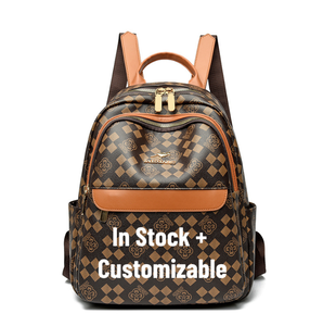 Bolsa de Designer Luxuosa Personalizável de Alta Qualidade em Estoque, Material PU, Mochila com Padrão Geométrico para Uso Diário - Product Image 1