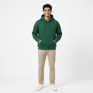 Sweat à capuche léger de qualité supérieure pour homme, respirant, vêtement d'hiver, vente chaude, logo personnalisé, couleur unie, technique de teinture unie - Product Image 1