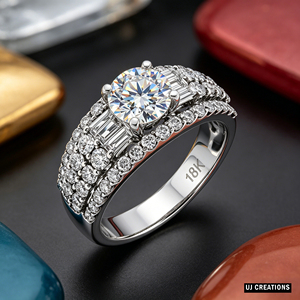 Bague de fiançailles personnalisée en or massif S925/10K/14K/18K avec diamant de laboratoire taille brillant de 1 carat qualité VVS-VS pour mariage et fête - Product Image 2