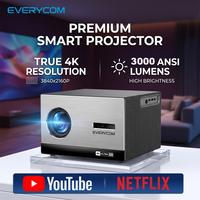 Projecteur vidéo 4K natif 3840x2160 3000 ANSI Everycom Cinelux Smart WiFi Home 4K Game Cinema Projetor 4K Projector