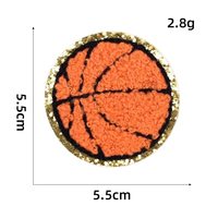 Vente flash : Patchs sportifs en chenille brodés avec paillettes dorées à coller au fer à repasser, motifs football, rugby, basketball, baseball, tennis