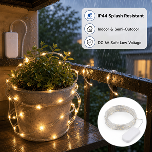 Luci a Cascata Fatate, Confezione da 12, Ricaricabili a Batteria, Classificazione IP44, 4M, Luci a Tenda <span class=keywords><strong>LED</strong></span> AC, 10 <span class=keywords><strong>LED</strong></span> <span class=keywords><strong>per</strong></span> Tutte le Feste e Festival - Product Image 6