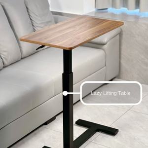 बेडसाइड टेबल उत्तरी यूरोप डिजाइन चल उठाने समायोज्य डेस्कटॉप लकड़ी के कंप्यूटर डेस्क लिविंग रूम सोफा साइड स्टैक्ड रोलर्स - Product Image 4