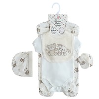Combinaison bébé en coton pur à motif dinosaure RTS, ensemble de vêtements pour nouveau-né 5 pièces, boutons cachés, fabrication d'usine