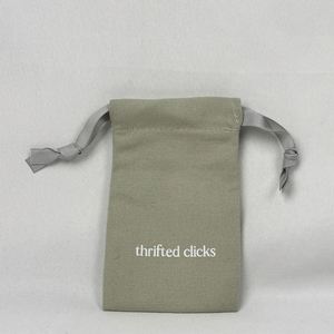 Bolsa de Lona Natural Personalizada con Cordón, Bolsa de Muselina con Patrón de Letras - Product Image 6