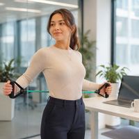 Bande de Résistance Portable pour Exercices Intenses avec Poignées Ergonomiques en D, 100% Latex Naturel, Écologique et Durable, pour Entraînement de Force des Bras