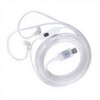 Câbles d'écouteurs KZ M2 Type-C à double micro, plaqués argent, anti-rides, améliorés, pour câbles IEM à 2 broches avec réglage EQ, compatibles ZSN EDX ZS10 PRO X Castor