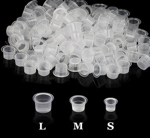 100 pièces/sac, fournitures de <span class=keywords><strong>tatouage</strong></span>, gobelets en plastique jetables pour pigments, gobelets à encre pour <span class=keywords><strong>tatouage</strong></span>, bouchons pour pigments, outils de beauté - Product Image 1