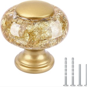 Crystal Furniture Handle Round Champagne <b>Gold</b> <b>Cabinet</b> <b>Knob</b> Modern Design Durable Hardware Accessory - Product Image 2