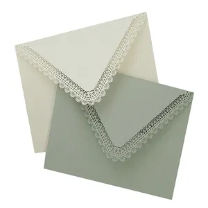 16*11.3cm Enveloppes en papier creuses en <span class=keywords><strong>dentelle</strong></span> vintage Cartes de vœux Invitation de <span class=keywords><strong>mariage</strong></span> <span class=keywords><strong>Enveloppe</strong></span> cadeau en papier Emballage avec <span class=keywords><strong>dentelle</strong></span> - Product Image 2