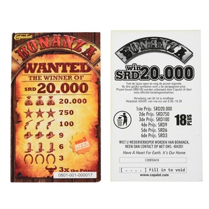 Boletos de Lotería Personalizables con Acabado Barnizado, Múltiples Opciones de Color y Posibilidades de Ganar Mejoradas - Product Image 1