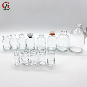 Chine fournisseur emballage en verre pharmaceutique flacons en borosilicate neutre pour solution saline d'injection, flacon en verre d'antibiotiques inall taille