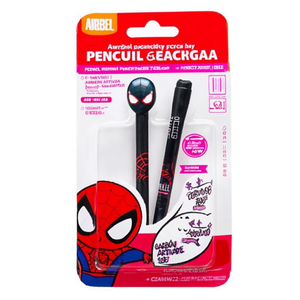 Marvel Spiderman Peter Cute Fabric Pencil Case with Zipper Closure + 2 <b>Erasable</b> Gel <b>Pens</b> Red for Schools & Offices - Product Image 2