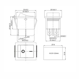 KCD4 ZX Zhongxun Rocker Switch KCD4-201 black without light red/green with light 4 feet 2 gear 15A