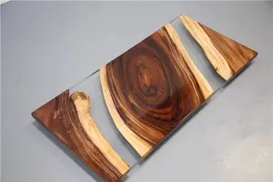 Slab Wood Table Factory Custom Epoxy Resin Table Top With Wood Slabs Moq 1 Piece 3 Feet * 3 Feet Stock Ready To Ship Luxury River Table