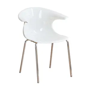 Chaise de salle à manger en acrylique crème vent transparent en plastique épaissi accoudoir arrière réseau domestique chaise de loisirs de réception de <span class=keywords><strong>chat</strong></span> rouge - Product Image 1