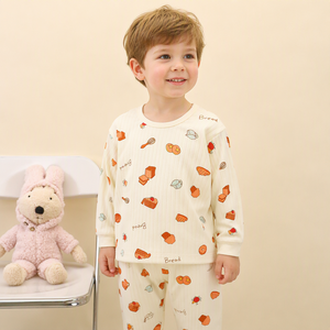 Nuevo Conjunto de Ropa Casual de Algodón para Niños, Manga Larga, Dibujos Animados de Animales y Letras, Pijamas de Otoño para Niños y Niñas - Product Image 2