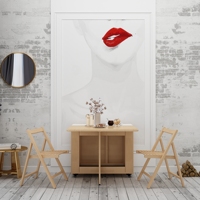 Ensemble de Table à manger pliable en bois massif, ensemble chaise, 2 pièces