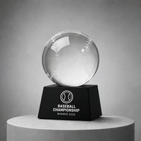 Trophée de baseball élégant en verre personnalisé par Noble Manufacturer pour événements sportifs et reconnaissance d'entreprise
