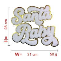 En gros, Patchs en chenille thermocollants tendance, Appliques brodées DIY thème Noël, Père Noël et bébé, en PU pour capuches et chapeaux