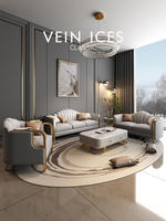 Design moderne maison maison salon meubles luxe en bois massif en forme de L ensemble de canapés sectionnels en cuir