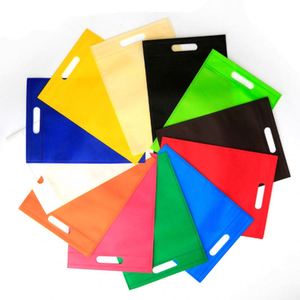 Sac fourre-tout en tissu non tissé recyclable avec logo personnalisé, poche plate à cordon, sac cadeau, sac d'épicerie avec poignée - Product Image 3