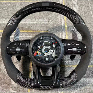 Volant en fibre de carbone LED modifié pour Benzs Slc-class Slc200 Slc260 Slc300 AMG GT avec volant en cuir Alcnatara - Product Image 2