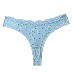 カスタムセクシーひも3772 # ホットセール快適シームレスレースパンティー低ウエストコットン女性用下着ひも - Product Image 2