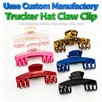 Pince à cheveux en forme de casquette de baseball effet écaille de tortue, personnalisable (taille, logo, couleur), en acétate fait main, style trucker, vente en gros