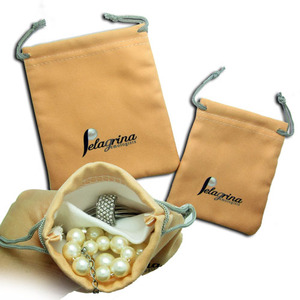 Pochette pour téléphone en microfibre avec logo imprimé, pochette à cordon personnalisée en microfibre pour bijoux - Product Image 4