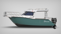 Kapal Pesiar Aluminium 23ft 7m Berbahan Aluminium Las Penuh dengan Motor Luar Papan 250-300HP untuk Patroli & Berlayar Sport
