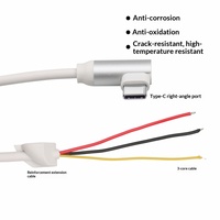 Câbles de charge angulaires Type-C, câbles de charge rapide PD 3 cœurs, clips de fixation, connecteurs SR étamés, périphériques externes, longueur 3 mètres