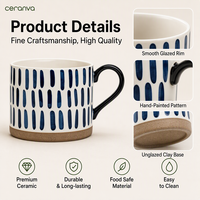 Tasses de voyage en céramique grès OEM ODM, chaudes/froides, imprimées artistiquement, réutilisables, personnalisables, sans danger pour les aliments, logo personnalisé disponible, vente en gros