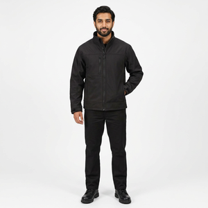 Veste softshell imperméable à capuche pour homme Finer Threads, style vintage, doublure en lin, fermeture éclair, automne - Product Image 1