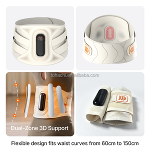 Ceinture chauffante vibrante à double zone avec lumière rouge, bande de relaxation musculaire, soutien lombaire, masseur pour sportifs, soulagement musculaire, USB - Product Image 2