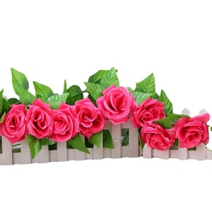 Guirlandes de fleurs artificielles en forme de donut, 200 cm, roses en soie, glycine, décorations pour mariage et maison - Product Image 5