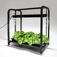 Support en fer pour kit de culture hydroponique de plantes d'intérieur et de jardin avec lumières LED, hauteur réglable, roues mobiles et jardinière moderne pour légumes