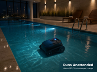 Pembersih Kolam Otomatis untuk Hotel Villa Kolam Renang Dalam Tanah Robot Pendaki Dinding Tanpa Kabel 45-60W Mesin Pembersih Kolam 300 Meter Persegi