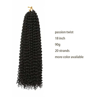 Extensions de cheveux synthétiques tressées au crochet de 18 pouces, type dreadlocks et Passion Twist, teintes, pré-bouclées, pré-torsadées, thermo-fixables à l'eau chaude