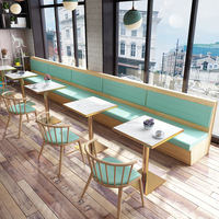Ensemble table et chaises de restaurant de restauration rapide, design nordique moderne, durable, écologique, facile à nettoyer, mobilier commercial, ensemble de salle à manger