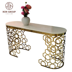 Mesa de comedor de acero inoxidable con diseño <span class=keywords><strong>italiano</strong></span> de lujo, muebles modernos para boda, Hotel y fiesta, proyecto de banquete - Product Image 1