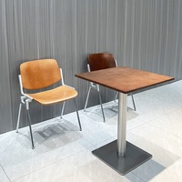 Table carrée de style vintage pour café, salon de thé, table en panneau marin, table de dessert rétro, table de boulangerie, chaise, mobilier de maison
