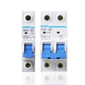CHINT-disyuntores eléctricos en miniatura, 1P, 2 pole, 3P, 4P, protección contra sobrevoltaje, tipo C, mcb, disyuntor NBE7, resistente al agua