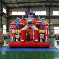 Château gonflable commercial d'extérieur pour enfants et tout-petits, thème parc à thème de dessins animés, avec toboggan