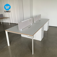 Muebles de Oficina Ejecutivos Modernos Modulares de 2/4/6 Plazas, Escritorio de Trabajo Portátil de Madera para Gerentes